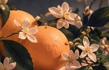 Marbella — Sun-ripe oranges and orange blossom in the shade.
