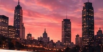 Soho — City dusk, skyline glow and an easy, modern trail.